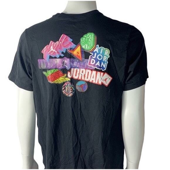 Nike Jordan Sticker Mash Logo T-Shirt Brands VTG Style CD5638-010 - Sz XL - Picture 6 of 9